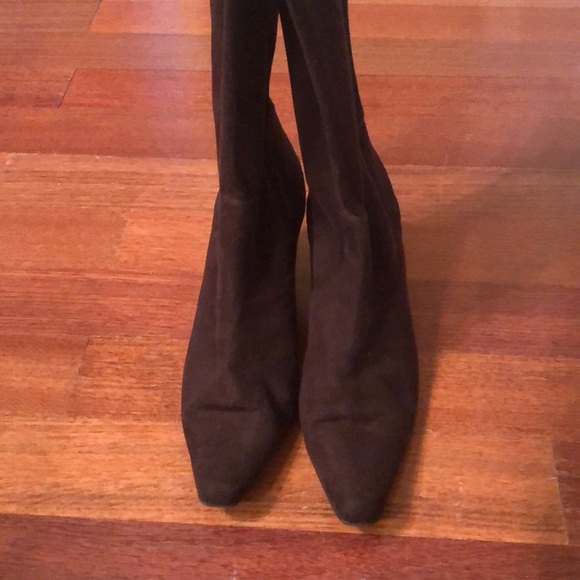 Coley • Brown Suede Heeled Boots - Picture 2 of 7